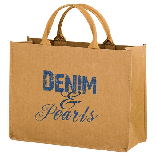 Custom Printed HURRICANE - Washable Kraft Paper Tote Bag w/ Contoured Handles (16"x6"x12") - EV - WB16612-CE